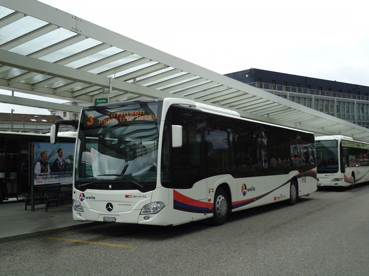 (144'901) - Limmat Bus, Dietikon - AG 331'727 - Mercedes am 10. Juni 2013 beim Bahnhof Zofingen