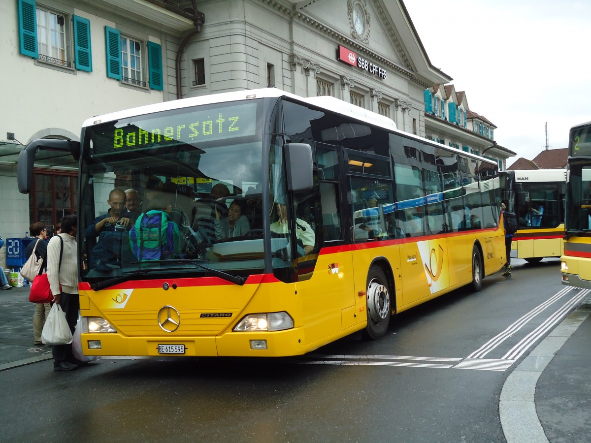 (146'273) - PostAuto Bern - BE 615'595 - Mercedes (ex Nr. 532; ex P 25'235) am 8. August 2013 beim Bahnhof Thun