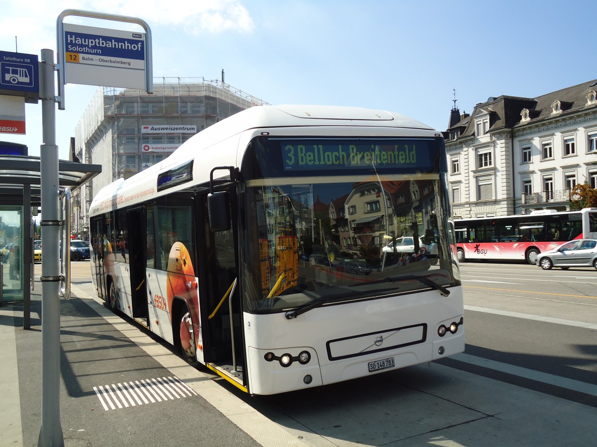 (146'817) - BSU Solothurn - Nr. 83/SO 148'783 - Volvo am 31. August 2013 beim Hauptbahnhof Solothurn
