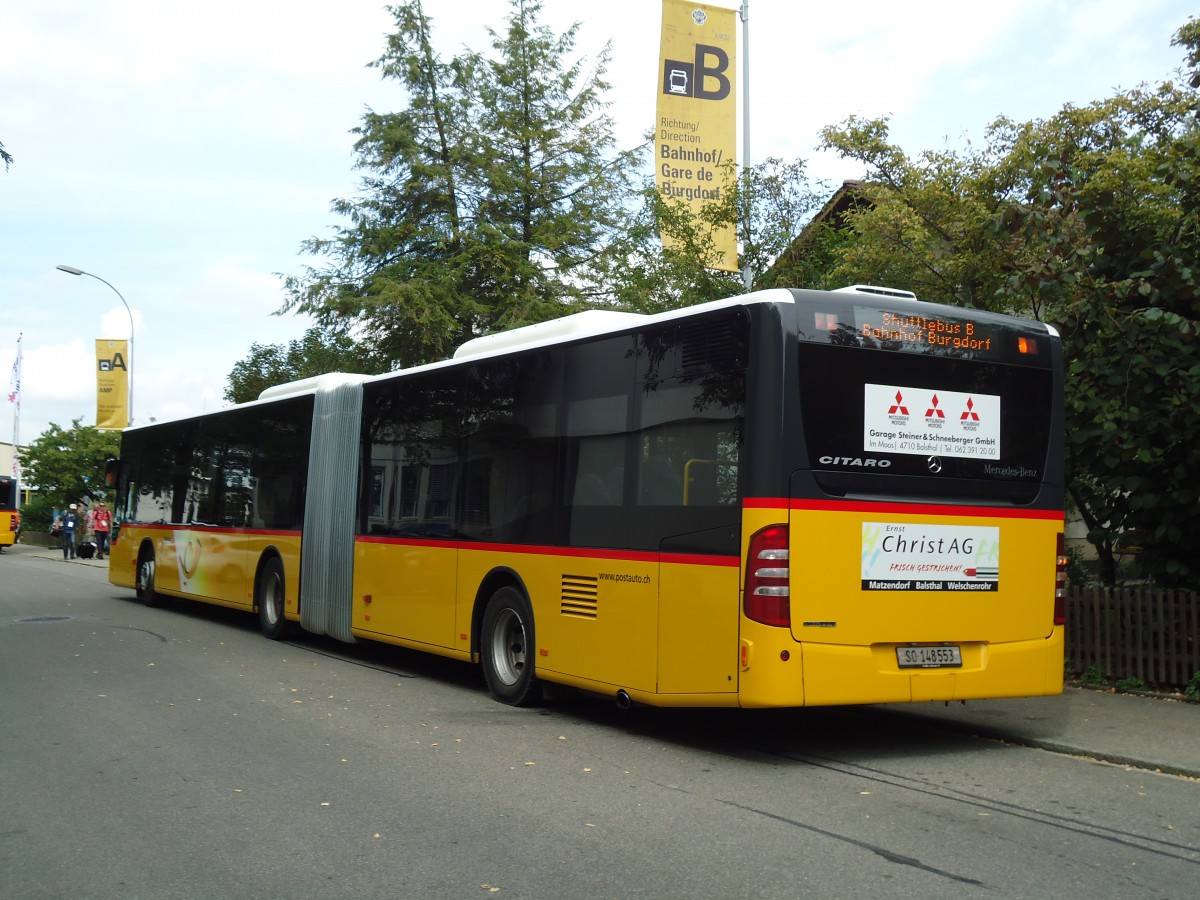(146'888) - PostAuto Nordschweiz - SO 148'553 - Mercedes am 1. September 2013 in Burgdorf, ESAF