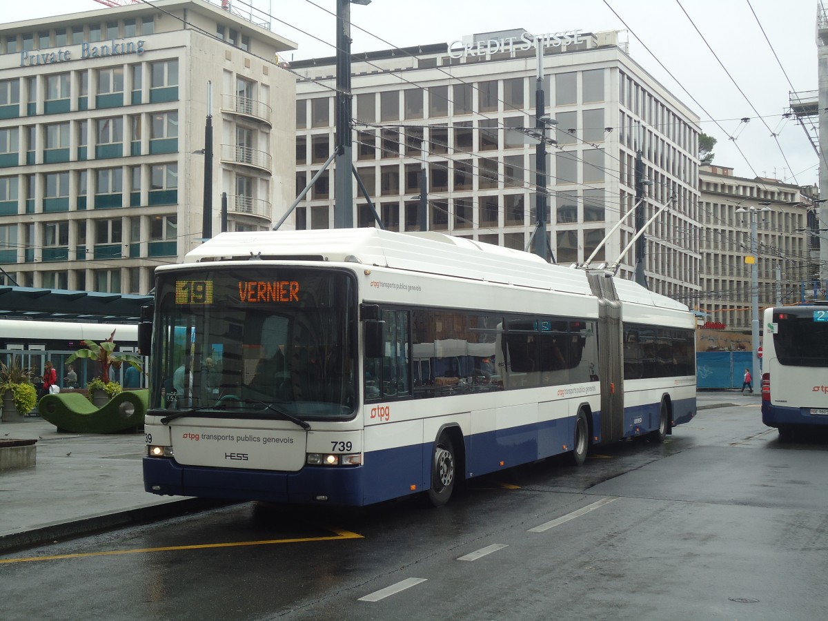 (147'188) - TPG Genve - Nr. 739 - Hess/Hess Gelenktrolleybus am 16. September 2013 in Genve, Bel-Air