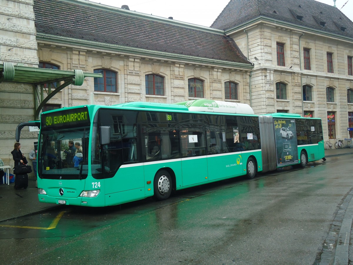 (147'533) - BVB Basel - Nr. 724/BS 6683 - Mercedes am 20. Oktober 2013 beim Bahnhof Basel