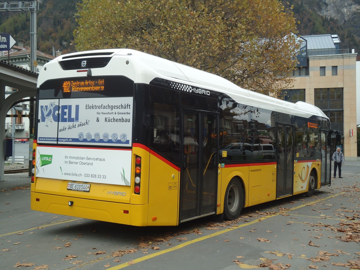 (147'593) - PostAuto Bern - BE 610'544 - Volvo am 4. November 2013 beim Bahnhof Interlaken West