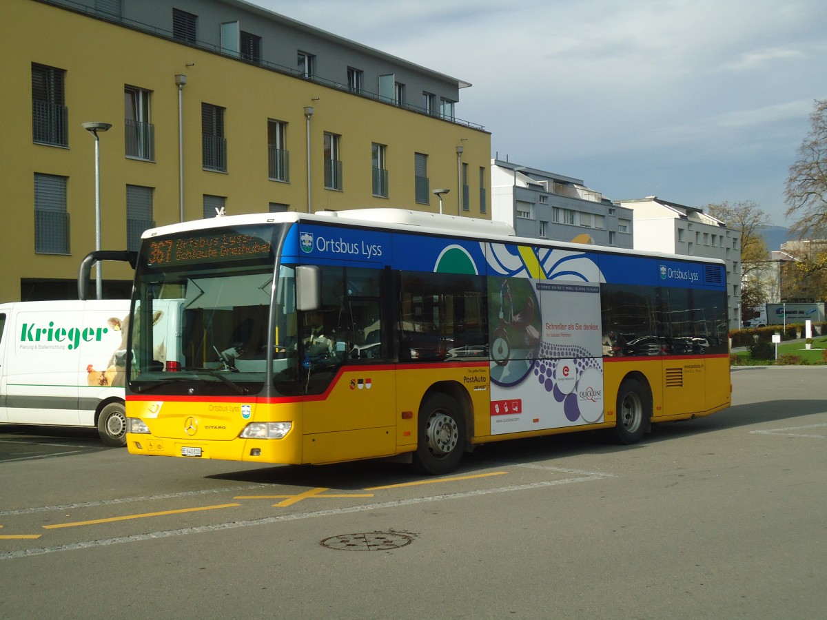 (147'907) - Steiner, Messen - BE 640'810 - Mercedes am 8. November 2013 beim Bahnhof Lyss