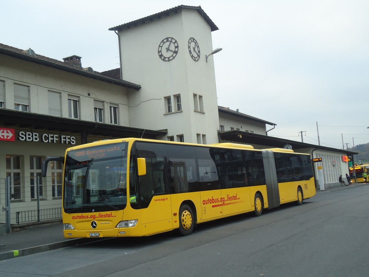 (148'122) - AAGL Liestal - Nr. 90/BL 7603 - Mercedes am 17. November 2013 beim Bahnhof Liestal