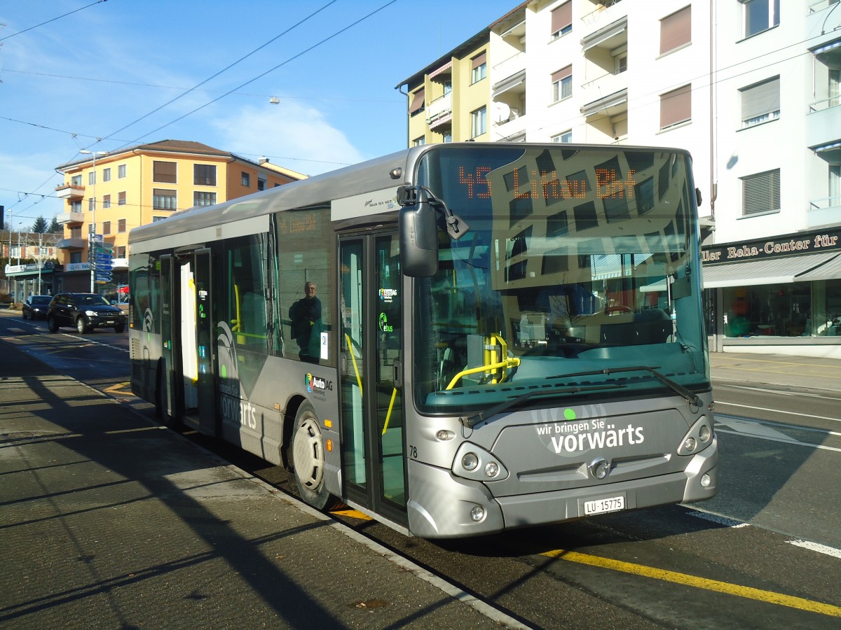 (148'547) - AAGR Rothenburg - Nr. 78/LU 15'775 - Irisbus am 27. Dezember 2013 in Emmenbrcke, Sprengi