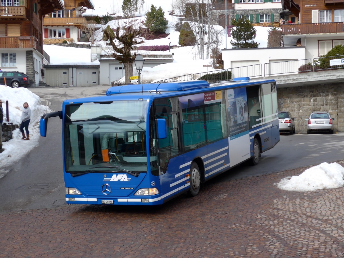 (148'859) - AFA Adelboden - Nr. 94/BE 26'974 - Mercedes am 15. Februar 2014 beim Autobahnhof Adelboden