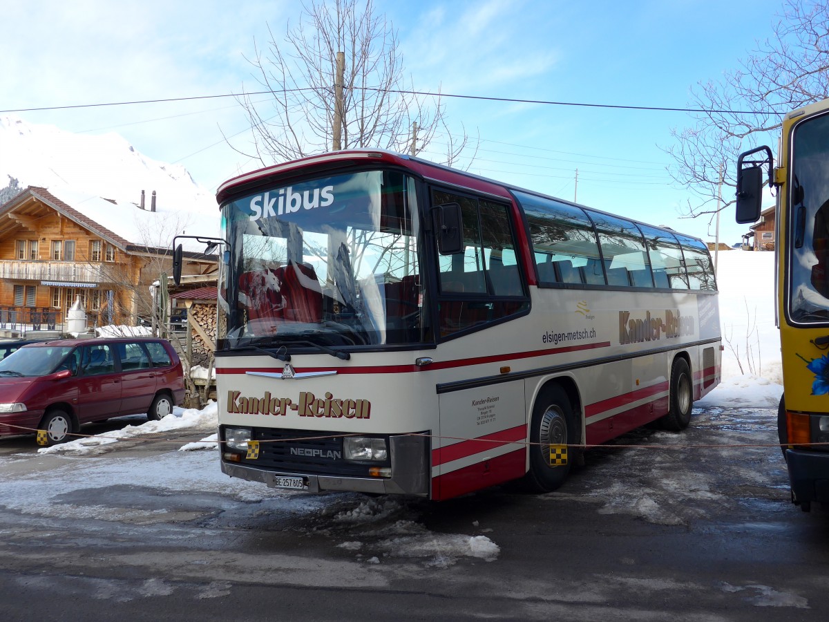 (149'036) - Kander-Reisen, Frutigen - Nr. 1/BE 257'805 - Neoplan (ex Mller, Heiden) am 22. Februar 2014 in Achseten, Elsigbach