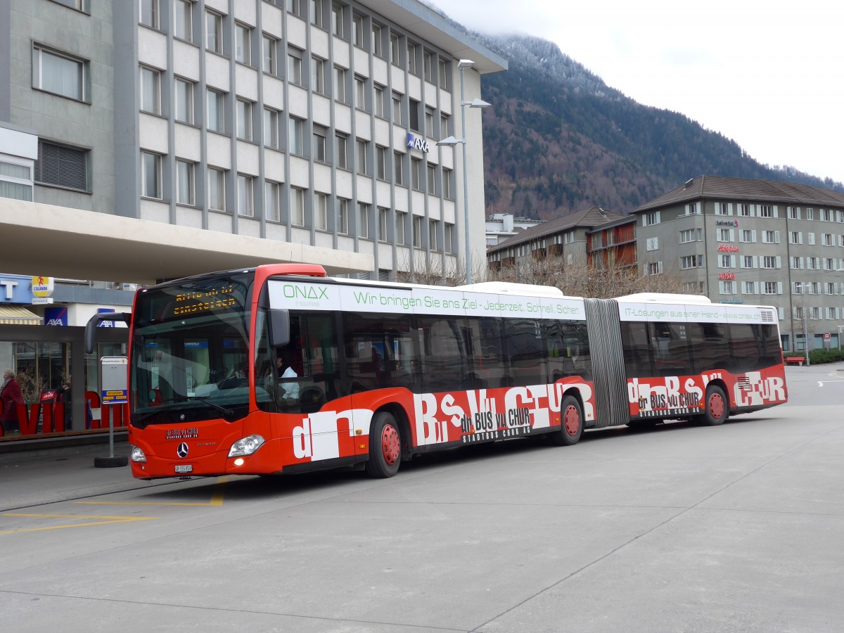 (149'145) - SBC Chur - Nr. 59/GR 155'859 - Mercedes am 1. Mrz 2014 beim Bahnhof Chur