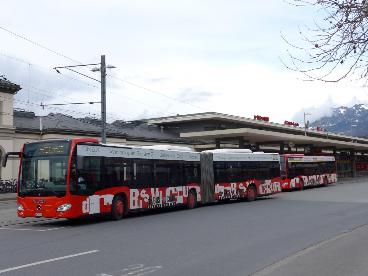 (149'152) - SBC Chur - Nr. 59/GR 155'859 - Mercedes am 1. Mrz 2014 beim Bahnhof Chur