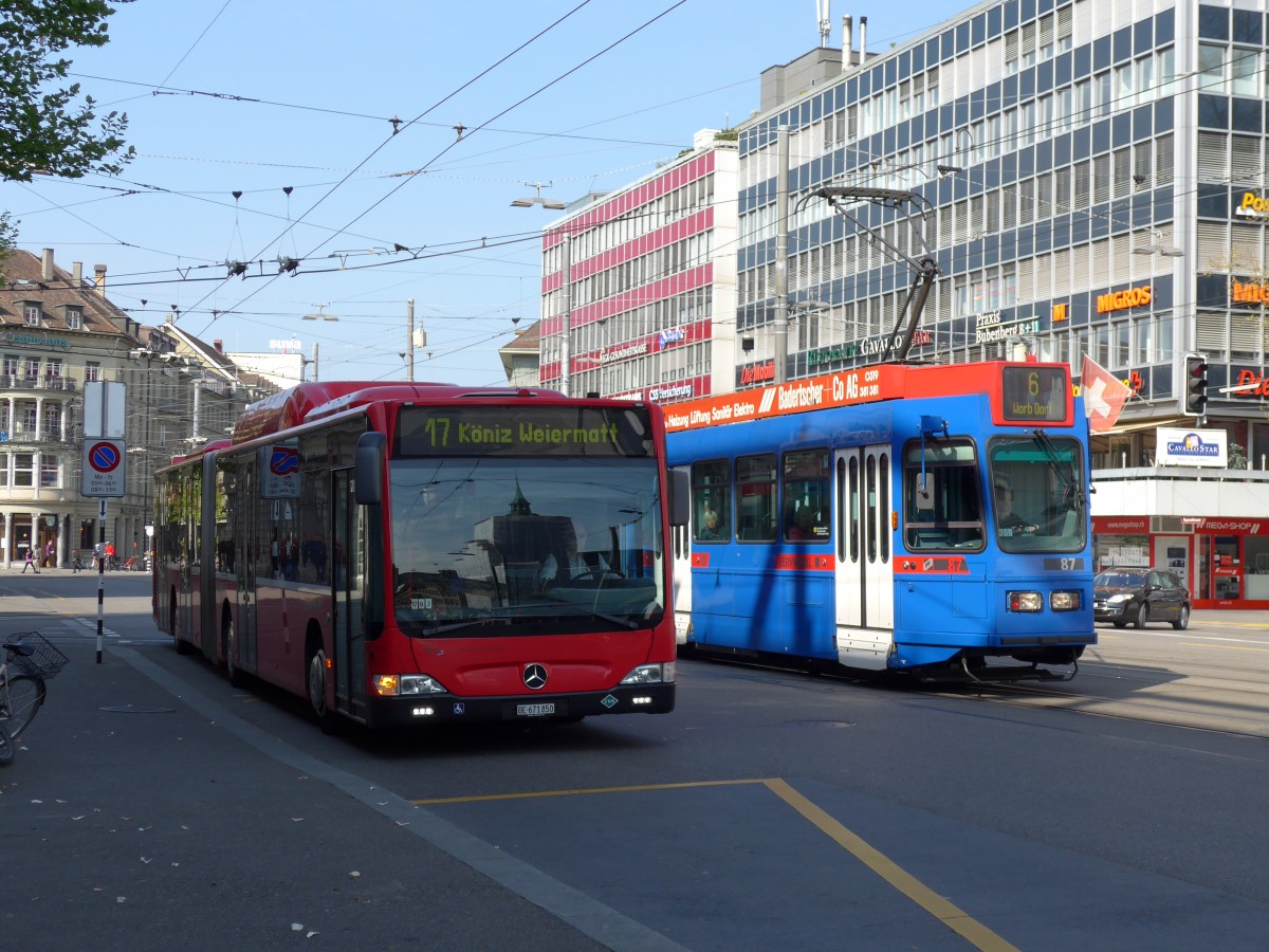 (149'645) - Bernmobil, Bern - Nr. 850/BE 671'850 - Mercedes am 13. April 2014 beim Bahnhof Bern