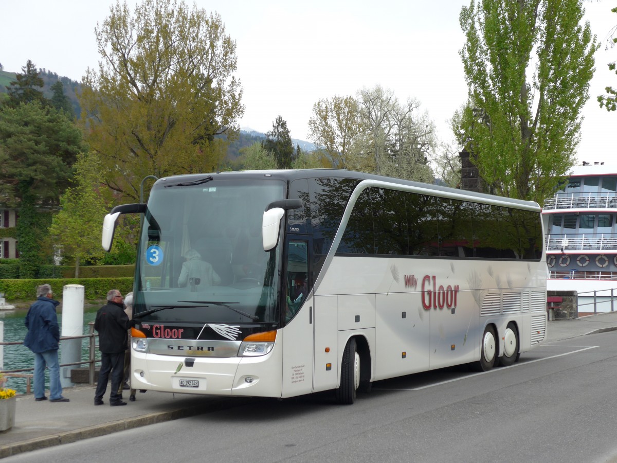 (149'660) - Gloor, Veltheim - AG 192'342 - Setra am 18. April 2014 bei der Schifflndte Thun