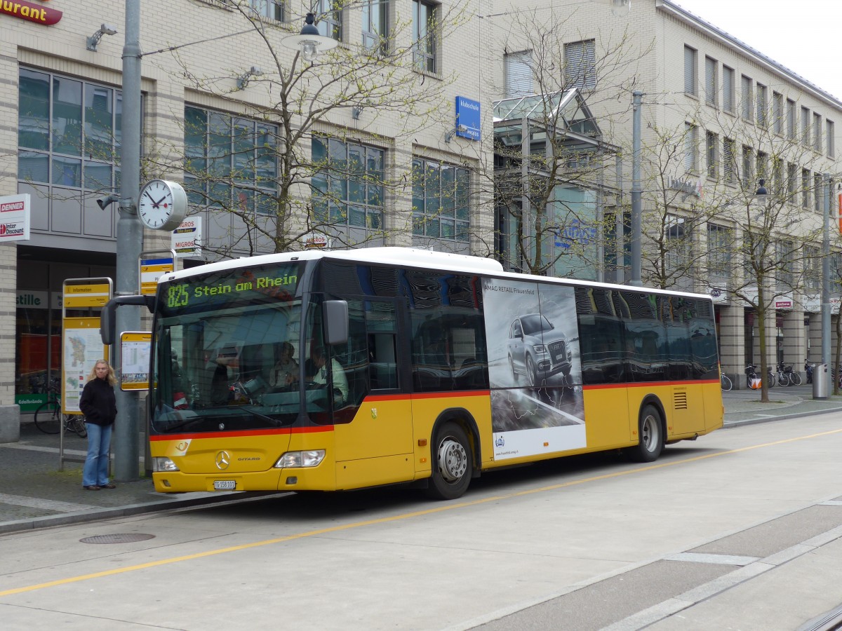 (149'702) - PostAuto Ostschweiz - TG 158'101 - Mercedes (ex Nr. 6) am 21. April 2014 beim Bahnhof Frauenfeld