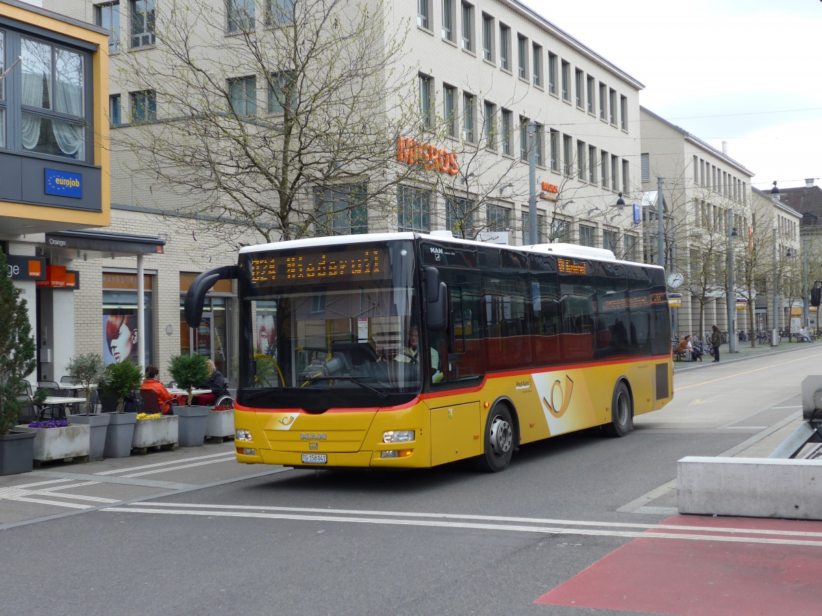 (149'719) - PostAuto Ostschweiz - TG 158'041 - MAN/Gppel am 21. April 2014 beim Bahnhof Frauenfeld