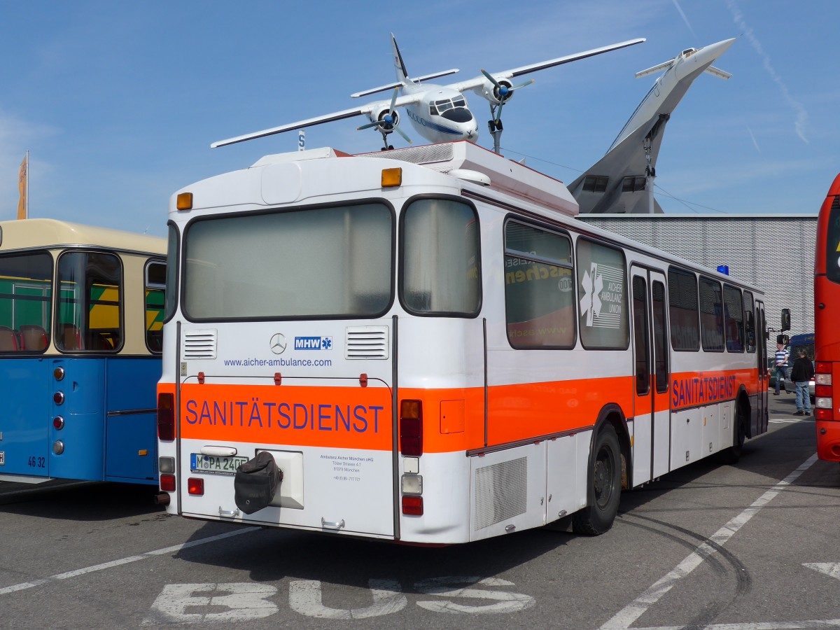 (149'754) - Ambulanz Aicher, Mnchen - M-PA 2405 - Mercedes am 25. April 2014 in Sinsheim, Museum