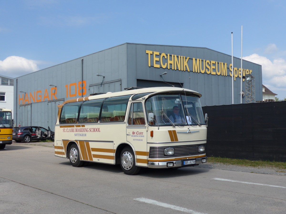 (150'450) - Auwrter Museum, Stuttgart - DGF-AI 74H - Neoplan (ex St. Claire School, GB-Nottingham) am 26. April 2014 in Speyer, Technik-Museum