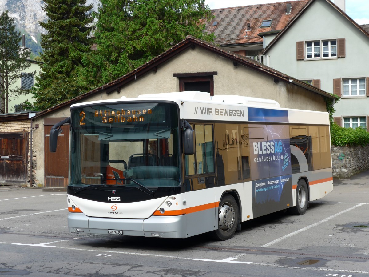 (150'537) - AAGU Altdorf - Nr. 4/UR 9234 - Scania/Hess am 10. Mai 2014 in Altdorf, Parkplatz Winkel