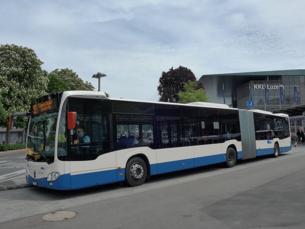 (150'596) - VBL Luzern - Nr. 169/LU 175'074 - Mercedes am 10. Mai 2014 beim Bahnhof Luzern