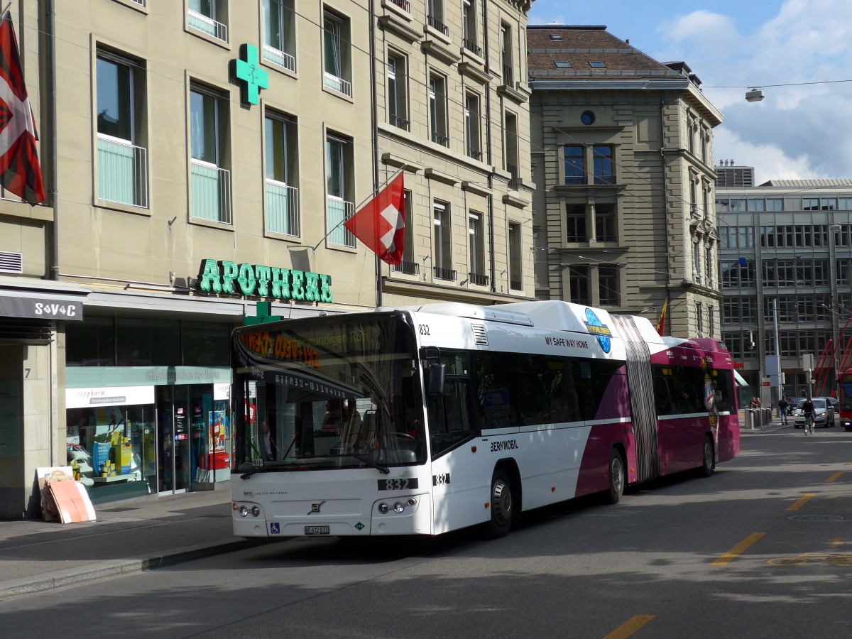 (150'986) - Bernmobil, Bern - Nr. 832/BE 612'832 - Volvo am 28. Mai 2014 in Bern, Hirschengraben