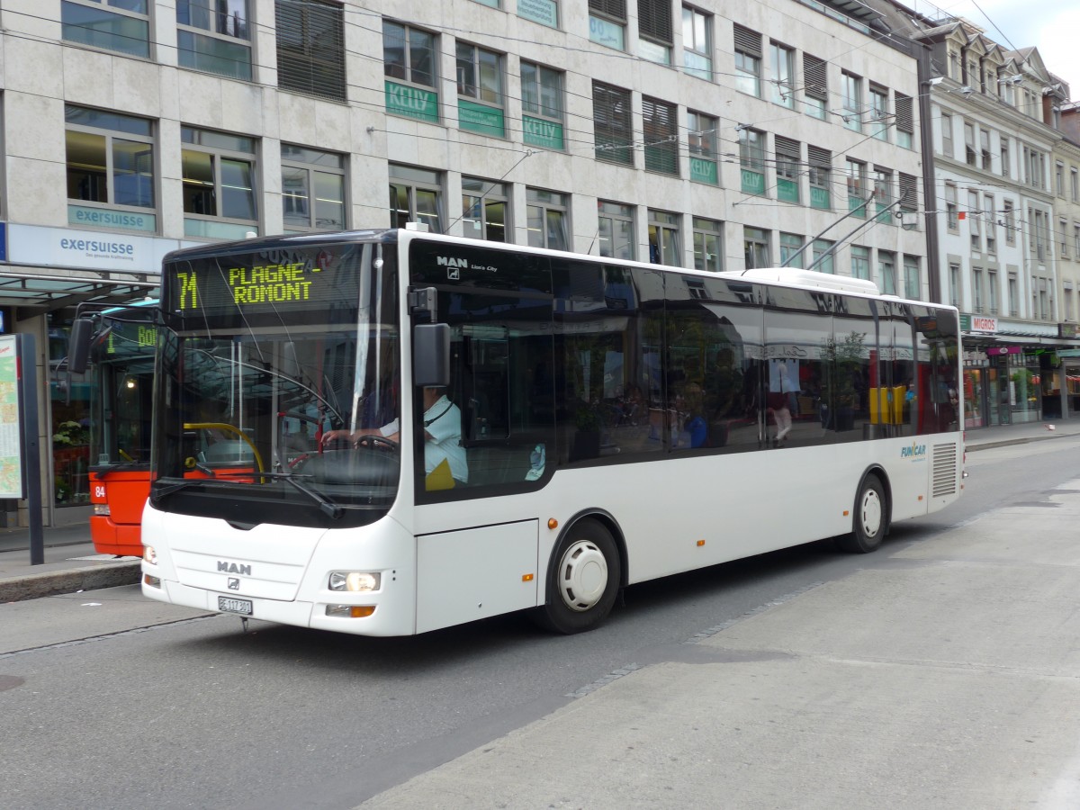(151'082) - Funi-Car, Biel - Nr. 1/BE 117'301 - MAN am 29. Mai 2014 in Biel, Guisanplatz