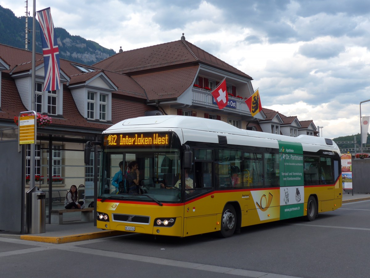 (151'987) - PostAuto Bern - BE 610'542 - Volvo am 28. Juni 2014 beim Bahnhof Interlaken Ost