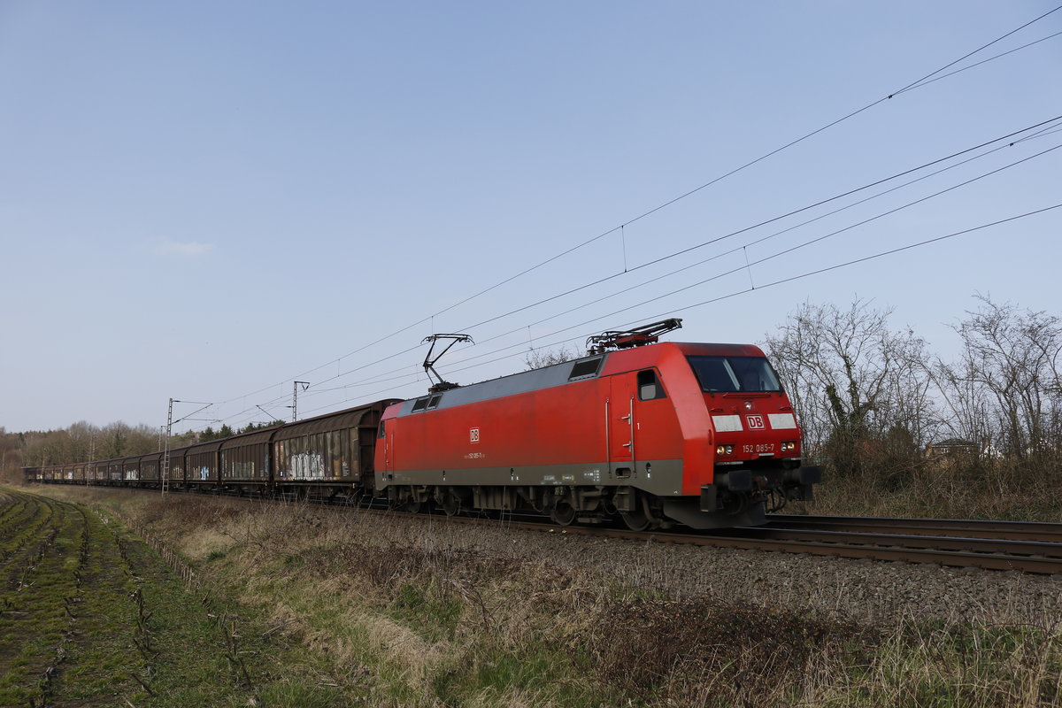152 085 am 29. M�rz 2019 bei Stubben, zwischen Bremen und Bremerhaven.