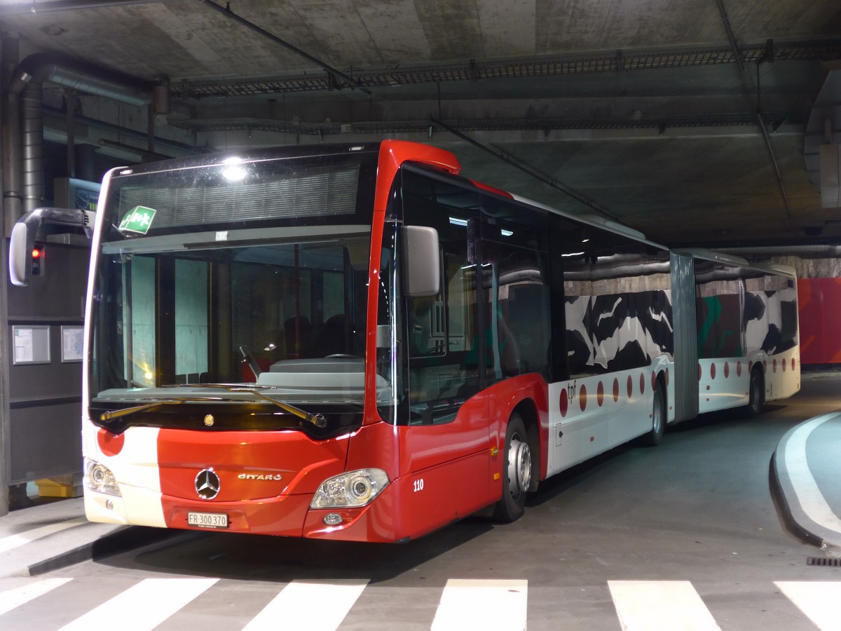 (153'471) - TPF Fribourg - Nr. 110/FR 300'370 - Mercedes am 23. Juli 2014 in Fribourg, Busbahnhof
