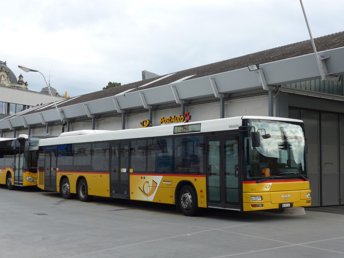 (153'746) - PostAuto Bern - Nr. 652/BE 601'342 - MAN am 16. August 2014 in Bern, Postautostation