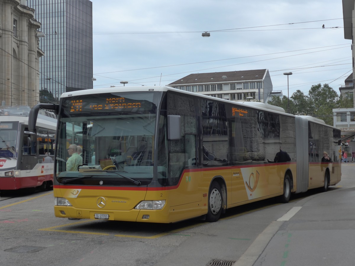 (154'194) - Eurobus, Arbon - Nr. 2/TG 27'701 - Mercedes am 20. August 2014 beim Bahnhof St. Gallen