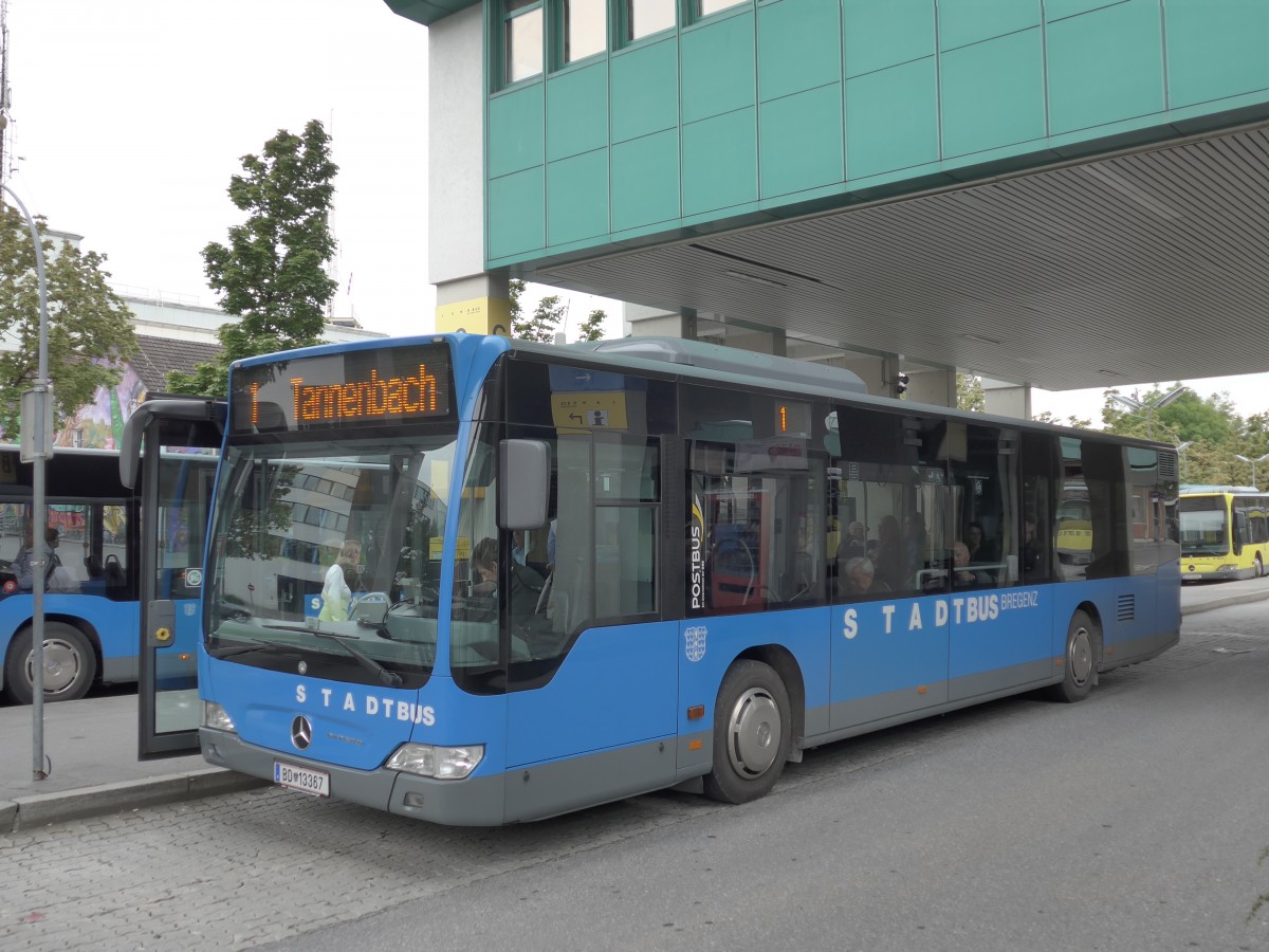 (154'264) - Stadtbus, Bregenz - BD 13'367 - Mercedes am 20. August 2014 beim Bahnhof Bregenz