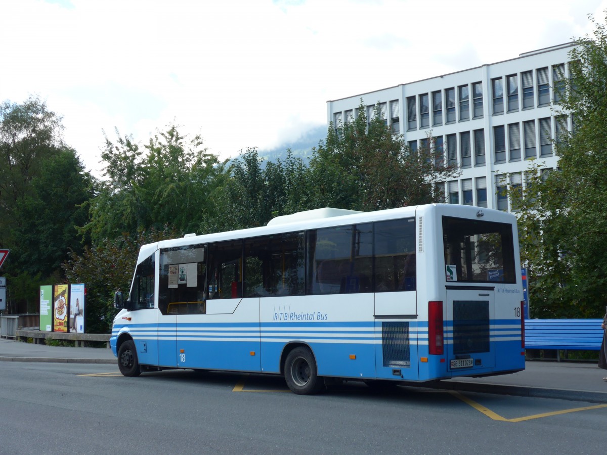 (154'282) - RTB Altsttten - Nr. 18/SG 311'028 - Mercedes/Kutsenits am 21. August 2014 beim Bahnhof Buchs