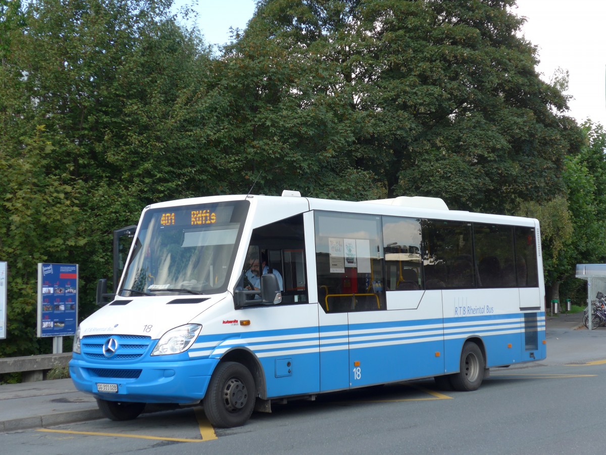 (154'283) - RTB Altsttten - Nr. 18/SG 311'028 - Mercedes/Kutsenits am 21. August 2014 beim Bahnhof Buchs