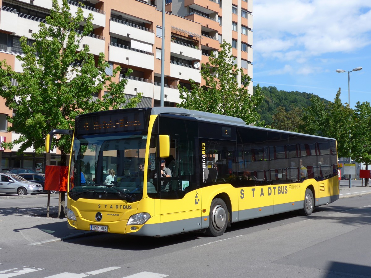 (154'293) - Stadtbus, Feldkirch - FK NIGG 6 - Mercedes am 21. August 2014 beim Bahnhof Feldkirch
