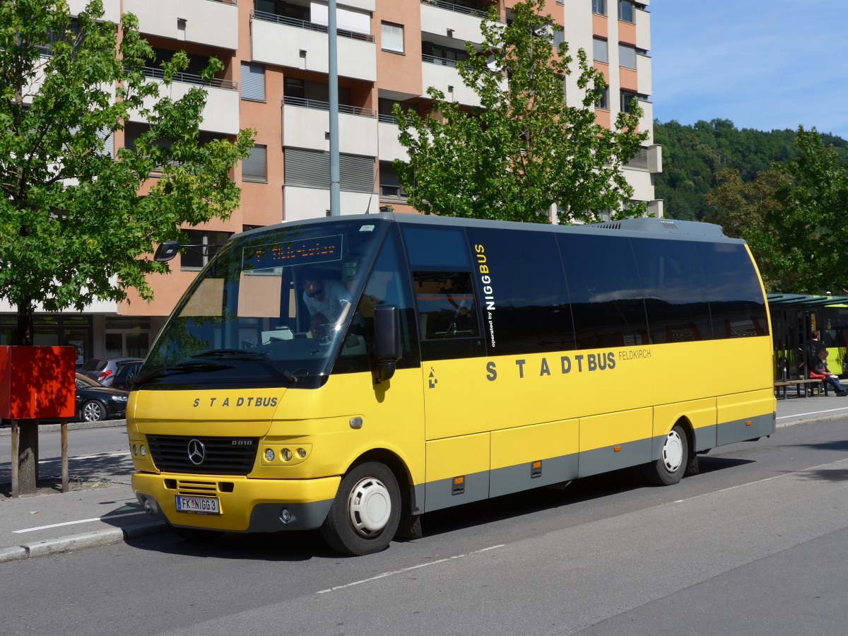 (154'300) - Stadtbus, Feldkirch - FK NIGG 3 - Mercedes/Auwrter am 21. August 2014 beim Bahnhof Feldkirch