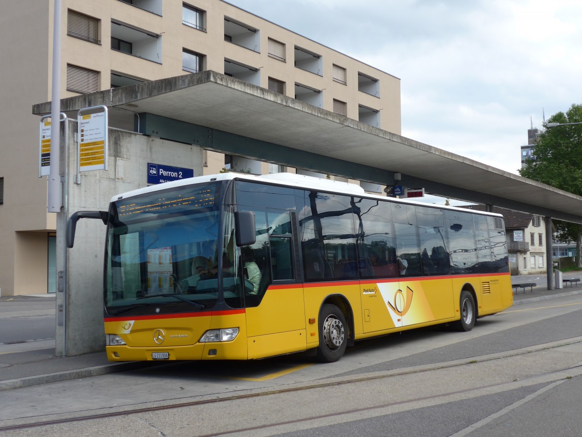 (154'525) - SB Trans, Sursee - Nr. 6/LU 233'806 - Mercedes (ex Hsler, Rickenbach) am 30. August 2014 beim Bahnhof Sursee