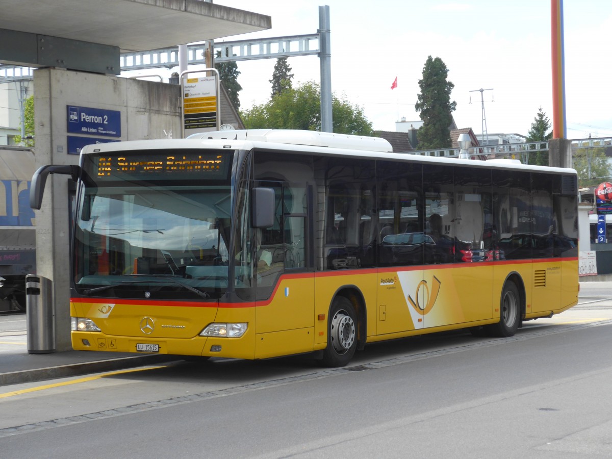 (154'633) - SB Trans, Sursee - Nr. 5/LU 15'615 - Mercedes am 30. August 2014 beim Bahnhof Sursee