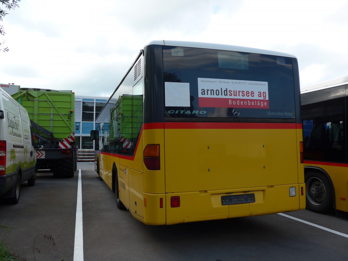 (154'642) - Hfliger, Sursee - Nr. 1 - Mercedes (ex PostAuto Nordschweiz Nr. 1; ex P 25'233) am 30. August 2014 in Ruswil, Garage ARAG