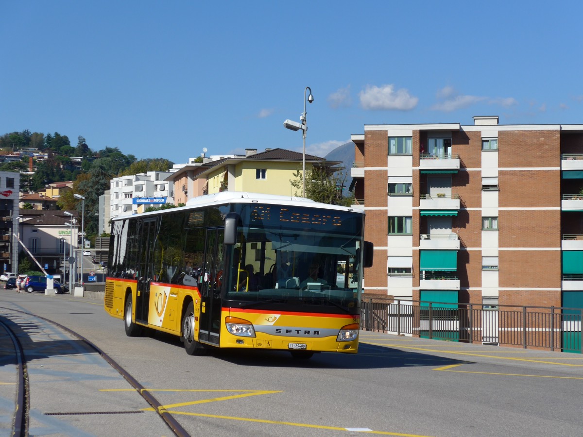 (155'242) - AutoPostale Ticino - Nr. 540/TI 69'480 - Setra am 13. September 2014 beim Bahnhof Lugano