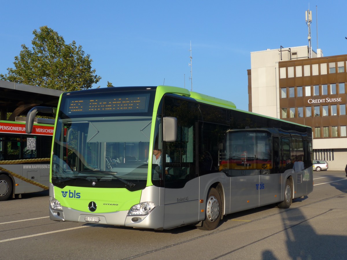 (155'402) - Busland, Burgdorf - Nr. 105/BE 737'105 - Mercedes am 27. September 2014 beim Bahnhof Burgdorf