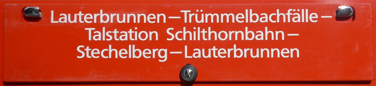 (155'669) - Routentafel - Lauterbrunnen-Trmmelbachflle-Talstation Schilthornbahn-Stechelberg-Lauterbrunnen - am 12. Oktober 2014 in Willerzell, Rest. Sattelegg