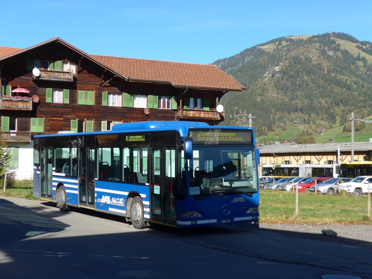(155'850) - AFA Adelboden - Nr. 91/BE 25'802 - Mercedes (ex Nr. 2) am 19. Oktober 2014 beim Bahnhof Zweisimmen