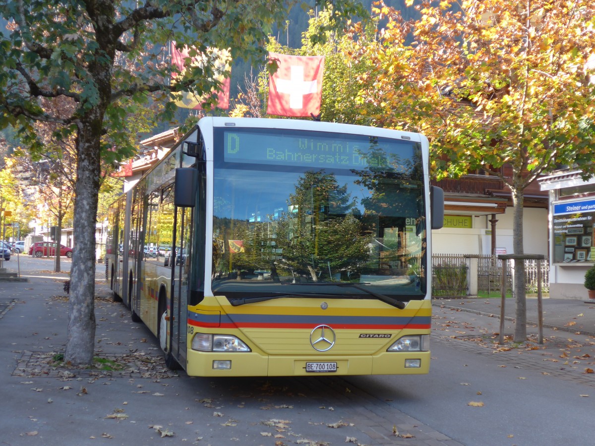(155'878) - STI Thun - Nr. 108/BE 700'108 - Mercedes am 19. Oktober 2014 in Zweisimmen, Bahnhofstrasse