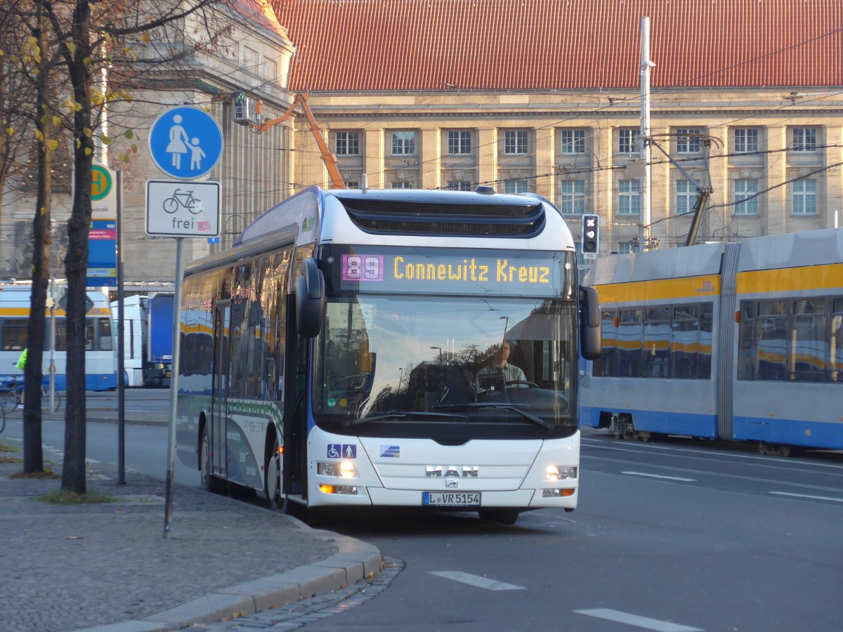 (156'541) - LeoBus, Leipzig - Nr. 154/L-VR 5154 - MAN am 17. November 2014 beim Hauptbahnhof Leipzig