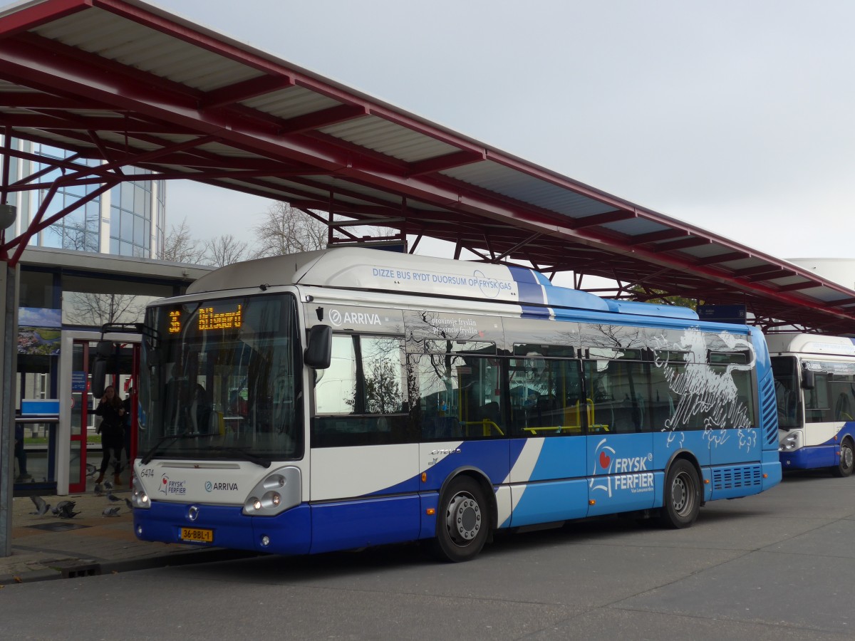 (156'791) - ARRIVA - Nr. 6474/36-BBL-1 - Irisbus am 19. November 2014 beim Bahnhof Leeuwarden