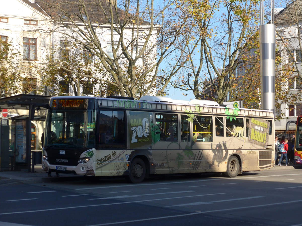 (157'168) - Elka, Aachen - AC-EK 198 - Scania am 21. November 2014 beim Hauptbahnhof Aachen