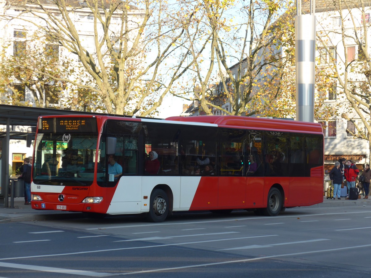 (157'229) - Aus Belgien: Sadar, Kelmis - Nr. 68/329-AKU - Mercedes am 21. November 2014 beim Hauptbahnhof Aachen