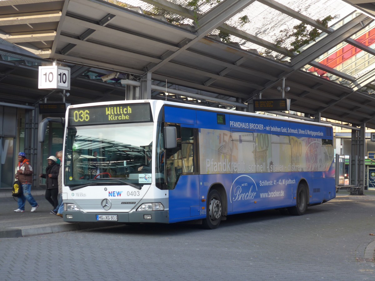(157'301) - MBus, Mnchengladbach - Nr. 403/MG-XG 803 - Mercedes am 22. November 2014 beim Hauptbahnhof Mnchengladbach