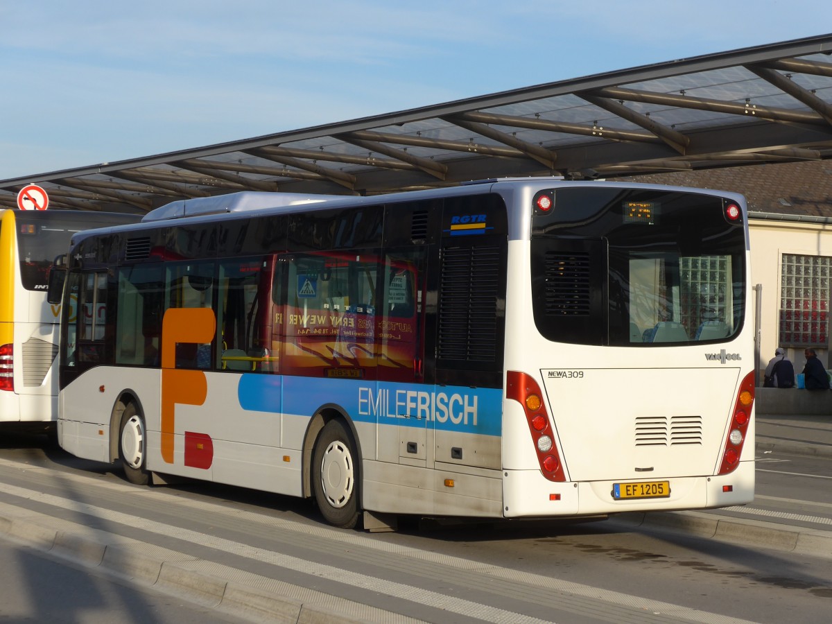 (157'343) - Frisch, Bettembourg - EF 1205 - Van Hool am 22. November 2014 beim Bahnhof Luxembourg