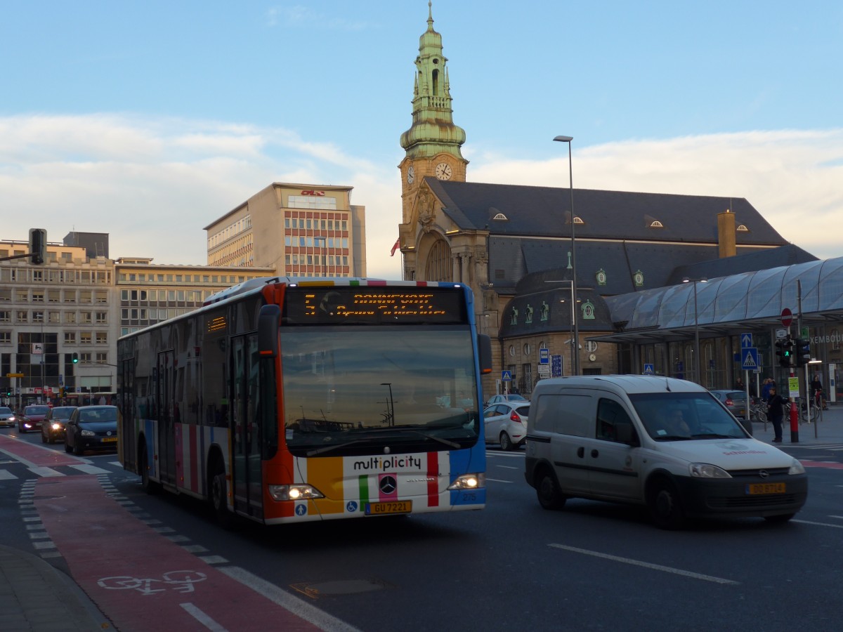 (157'427) - AVL Luxembourg - Nr. 275/GU 7221 - Mercedes am 22. November 2014 beim Bahnhof Luxembourg