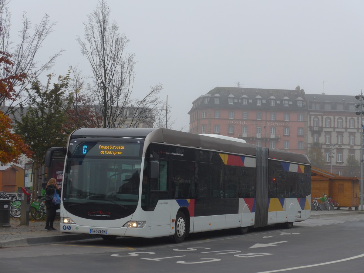 (157'448) - CTS Strasbourg - Nr. 804/DA 533 DX - Mercedes am 23. November 2014 beim Hauptbahnhof Strasbourg